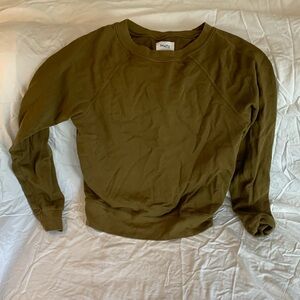 MATE The Label size XS Olive Crew French Terry Sweatshirt